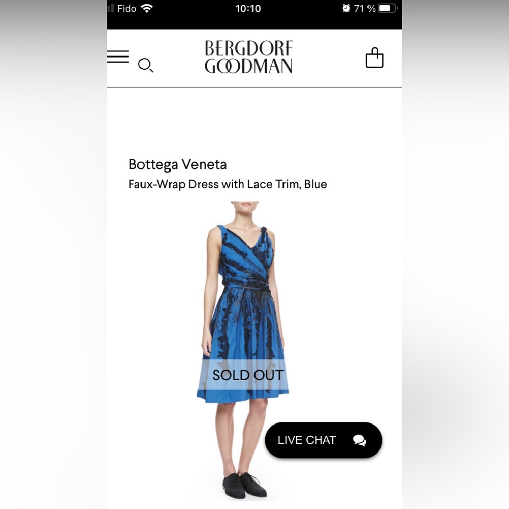 Bottega Veneta blue summer dress 40
